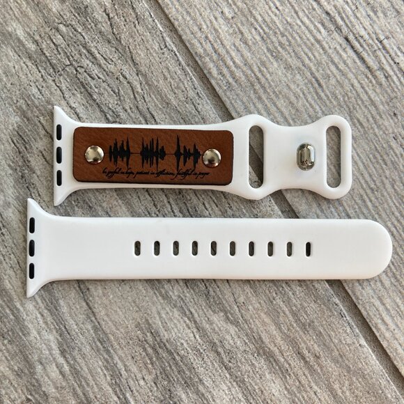 Be Joyful In Hope...Faithful In Prayer Band For Apple Watch 38-42mm - White - Picture 2 of 3